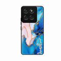 Blue Marble Glossy Metal Case Cover For Motorola G57 Power 5G