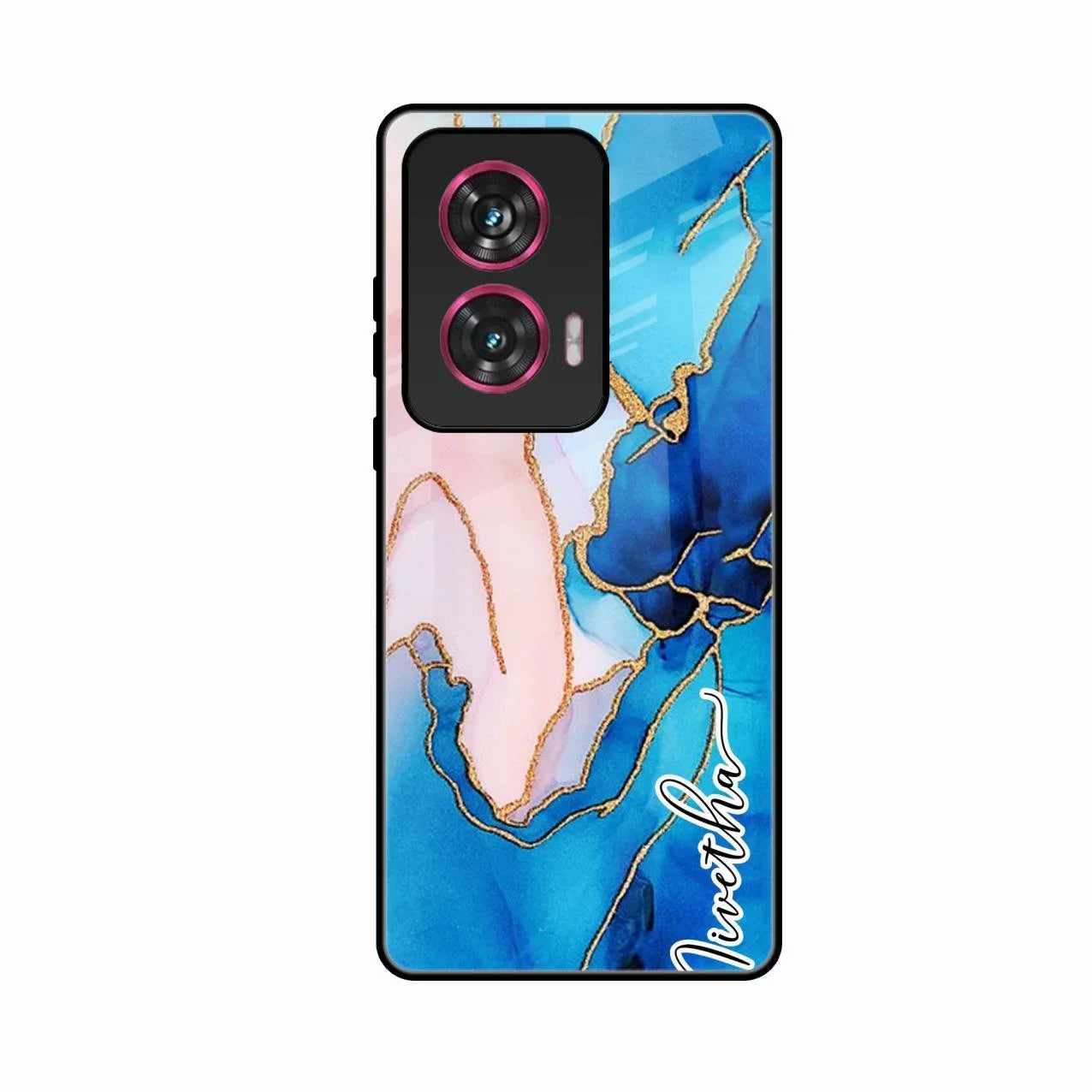 Blue Marble Glossy Metal Case Cover For Motorola G96 5G