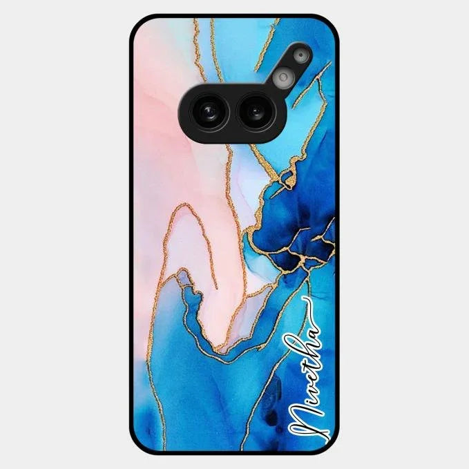 Blue Marble Glossy Metal Case Cover For Nothing Phone 2A Plus