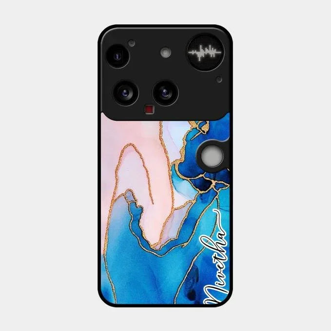 Blue Marble Glossy Metal Case Cover For Nothing Phone 3 5G