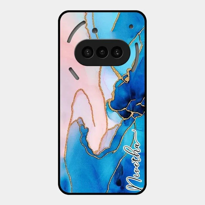 Blue Marble Glossy Metal Case Cover For Nothing Phone 3A 5G