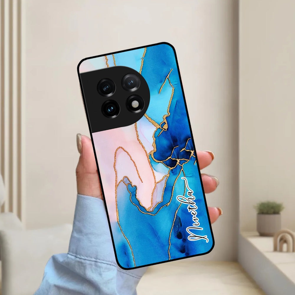 Blue Marble Glossy Metal Case Cover For OnePlus