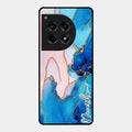 Blue Marble Glossy Metal Case Cover For Oneplus 12R 5G