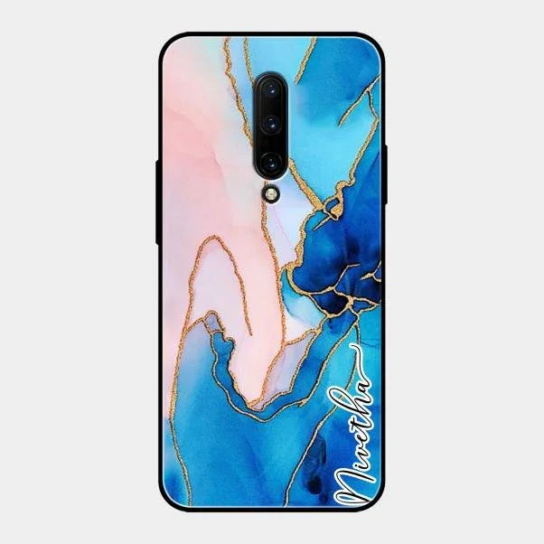 Blue Marble Glossy Metal Case Cover For Oneplus 7 Pro