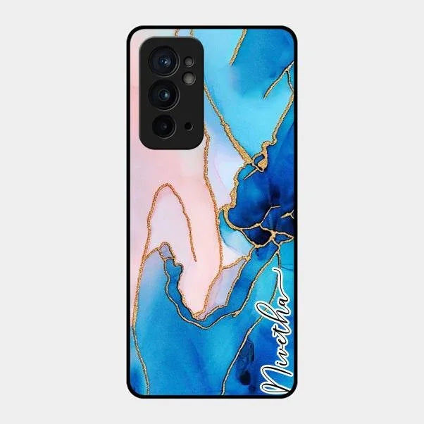 Blue Marble Glossy Metal Case Cover For Oneplus 9Rt 5G