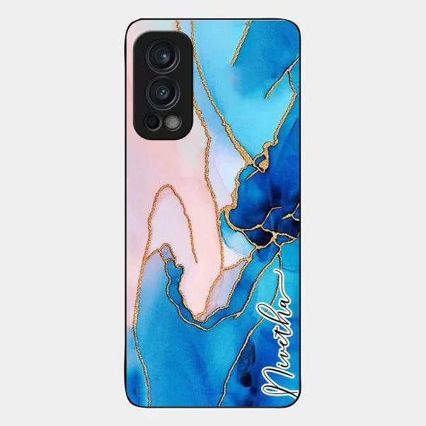 Blue Marble Glossy Metal Case Cover For Oneplus Nord 2 5G