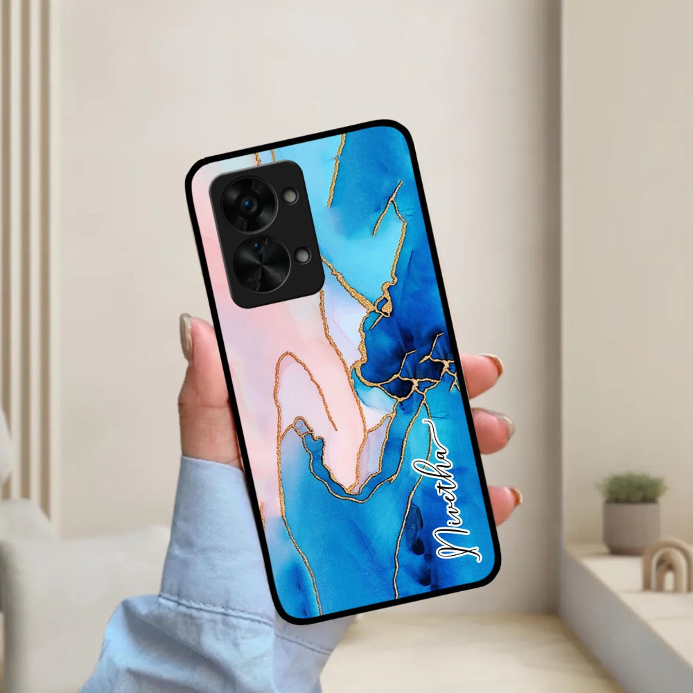 Blue Marble Glossy Metal Case Cover For OnePlus