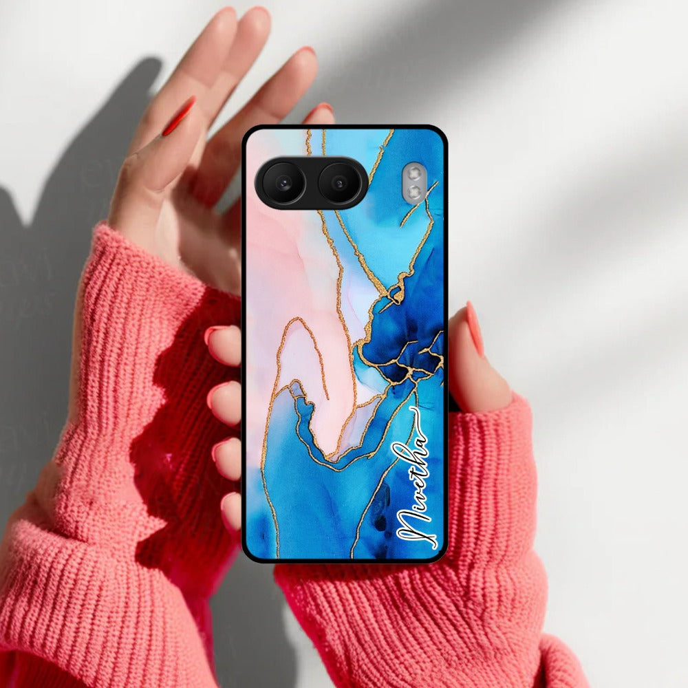 Blue Marble Glossy Metal Case Cover For OnePlus