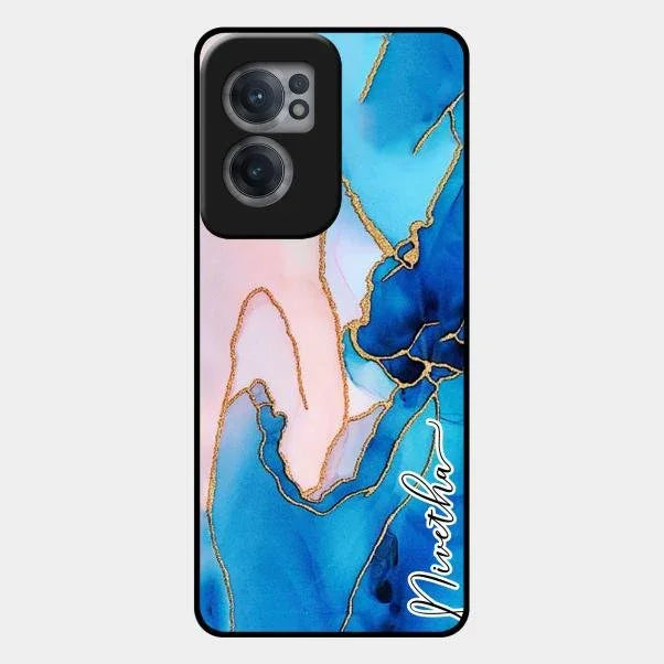 Blue Marble Glossy Metal Case Cover For Oneplus Nord Ce 2 5G