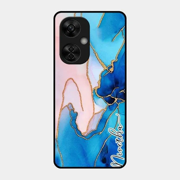 Blue Marble Glossy Metal Case Cover For Oneplus Nord Ce 3 Lite 5G