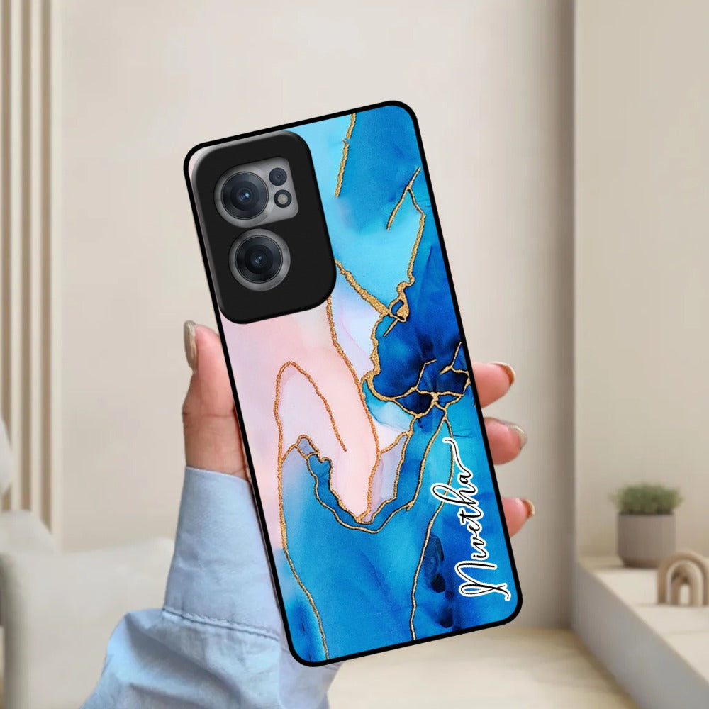 Blue Marble Glossy Metal Case Cover For OnePlus