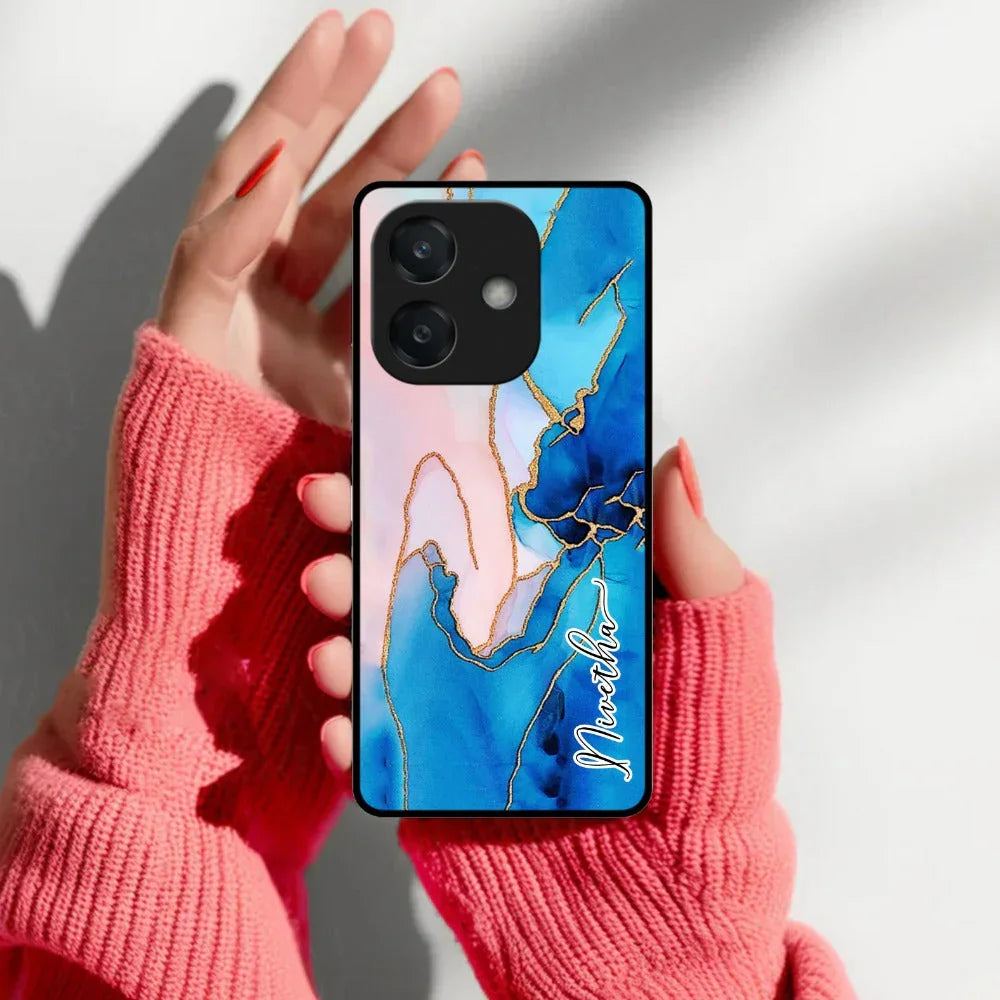 Blue Marble Glossy Metal Case Cover For Oppo - ShopOnCliQ