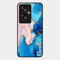 Blue Marble Glossy Metal Case Cover For Oppo A79 5G