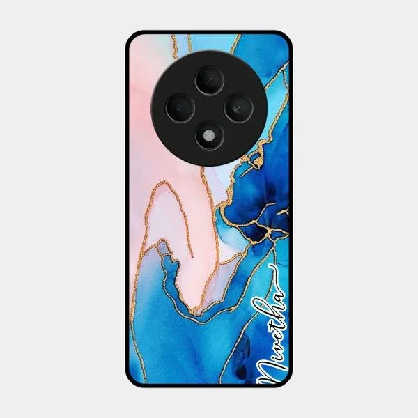 Blue Marble Glossy Metal Case Cover For Oppo F27 5G