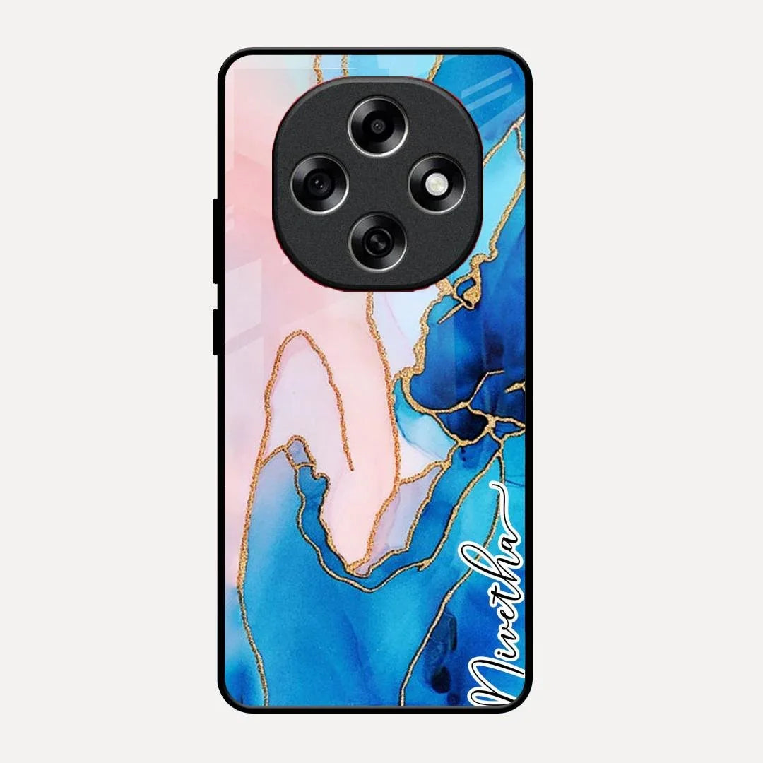 Blue Marble Glossy Metal Case Cover For Oppo F31 Pro 5G