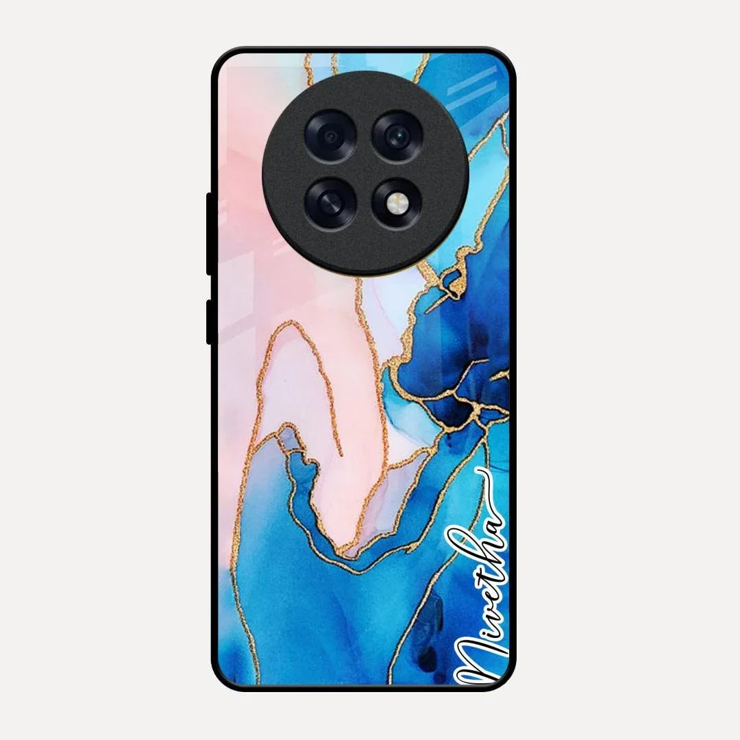 Blue Marble Glossy Metal Case Cover For Oppo F31 Pro Plus 5G