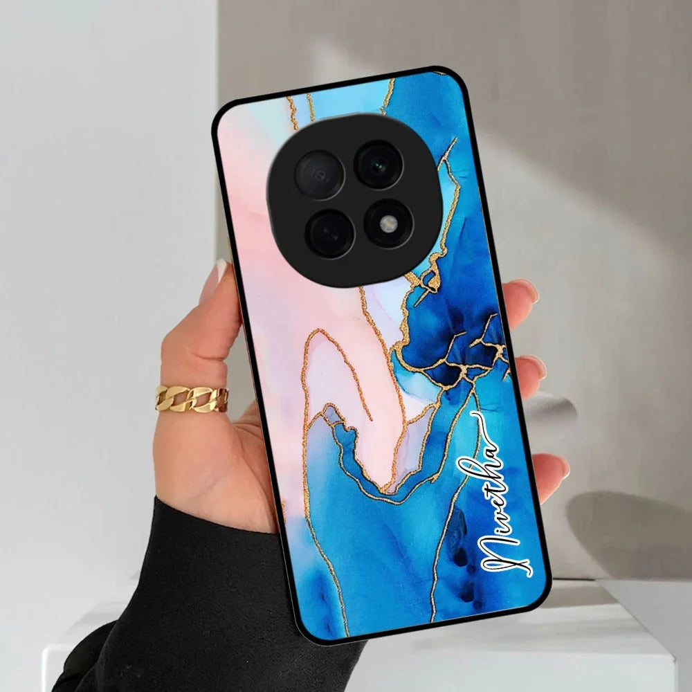 Blue Marble Glossy Metal Case Cover For Oppo - ShopOnCliQ