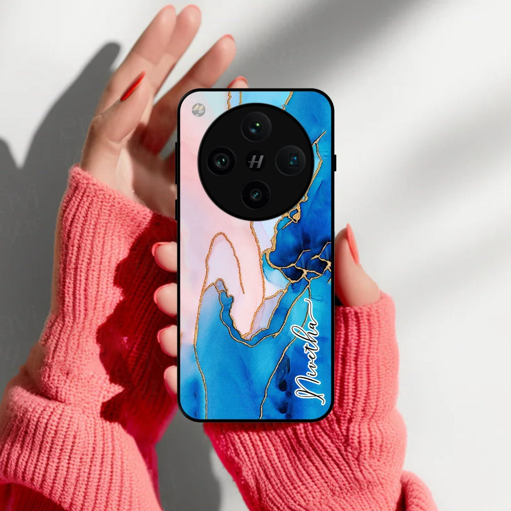 Blue Marble  Glossy Metal Case Cover For Oppo