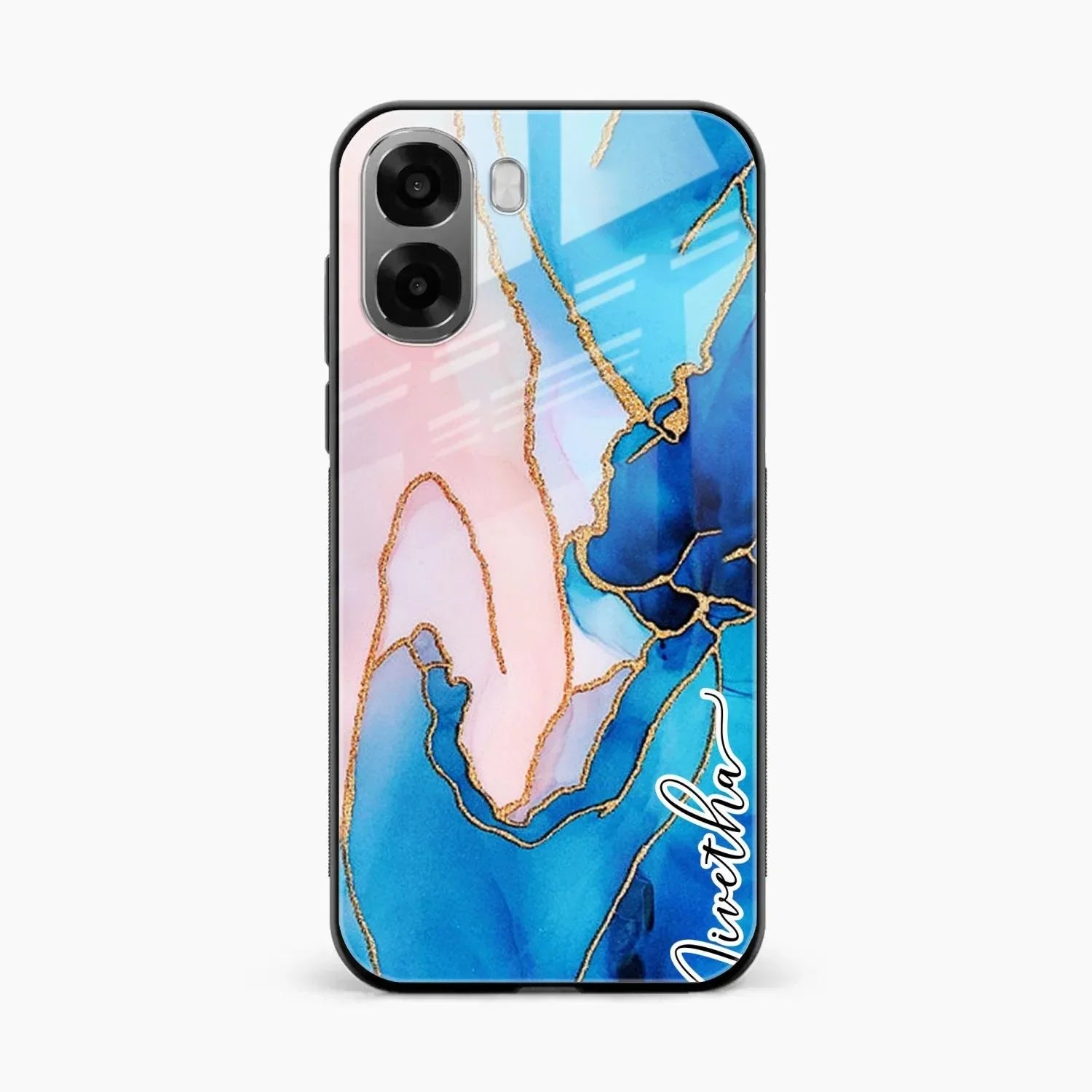 Blue Marble Glossy Metal Case Cover For Oppo K14x 5G