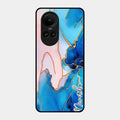 Blue Marble Glossy Metal Case Cover For Oppo Reno 10 5G
