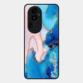 Blue Marble Glossy Metal Case Cover For Oppo Reno 10 Pro Plus 5G