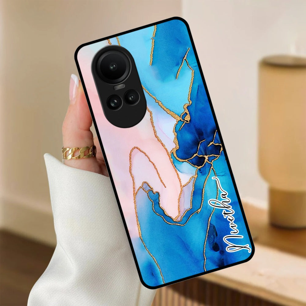 Blue Marble  Glossy Metal Case Cover For Oppo