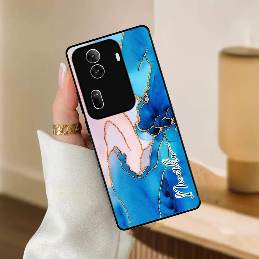 Blue Marble Glossy Metal Case Cover For Oppo - ShopOnCliQ