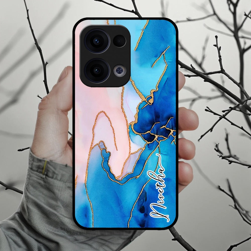 Blue Marble  Glossy Metal Case Cover For Oppo