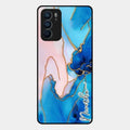 Blue Marble Glossy Metal Case Cover For Oppo Reno 6 5G