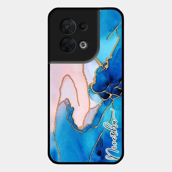 Blue Marble Glossy Metal Case Cover For Oppo Reno 8 5G