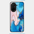 Blue Marble Glossy Metal Case Cover For Poco C71