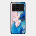 Blue Marble Glossy Metal Case Cover For Poco X6 Pro 5G