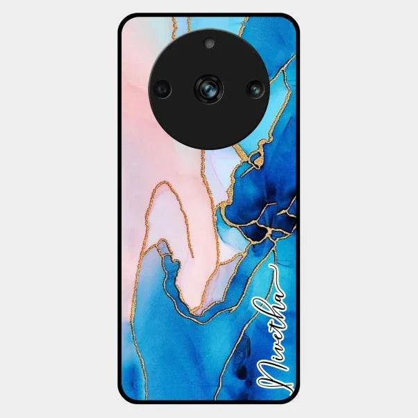 Blue Marble Glossy Metal Case Cover For Realme 11 Pro 5G