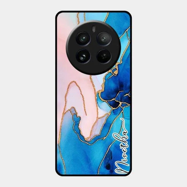 Blue Marble Glossy Metal Case Cover For Realme 12 Pro Plus 5G