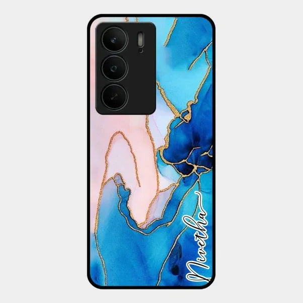Blue Marble Glossy Metal Case Cover For Realme C75 5G