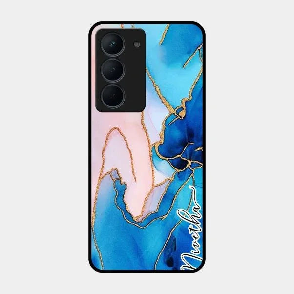 Blue Marble Glossy Metal Case Cover For Realme Narzo 80X 5G