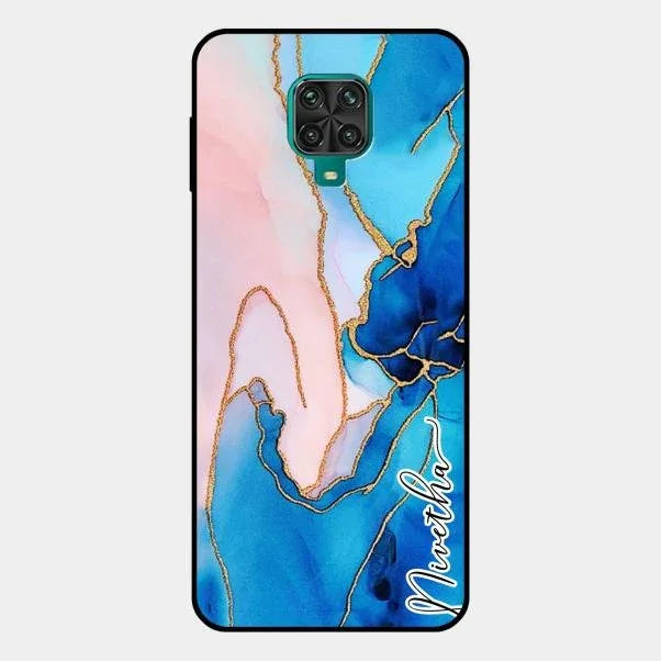 Blue Marble Glossy Metal Case Cover For Redmi Note 10 Lite