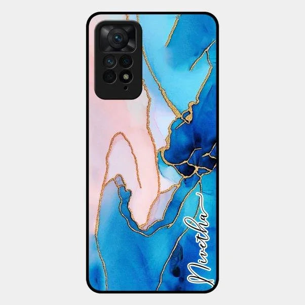Blue Marble Glossy Metal Case Cover For Redmi Note 11 Pro 5G