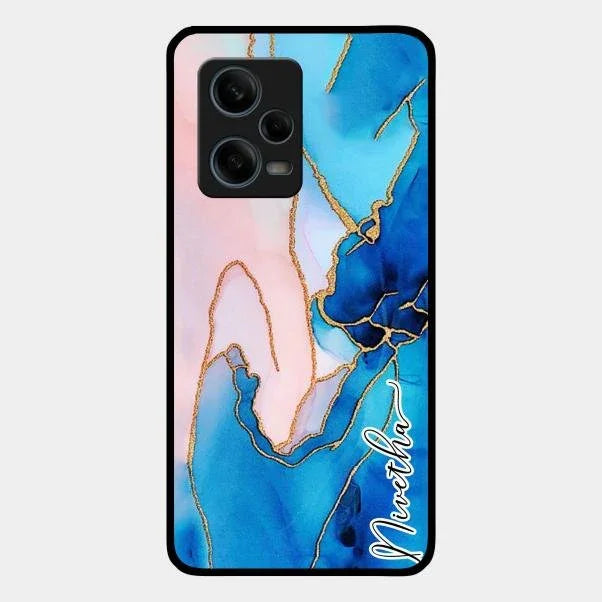 Blue Marble Glossy Metal Case Cover For Redmi Note 12 Pro Plus 5G
