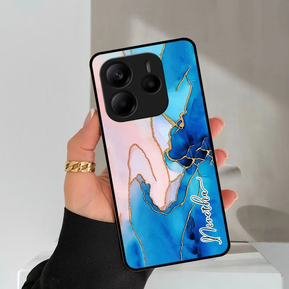 Blue Marble Glossy Metal Case Cover For Redmi - ShopOnCliQ