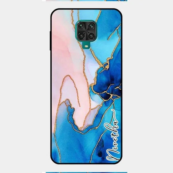 Blue Marble Glossy Metal Case Cover For Redmi Note 9 Pro Max