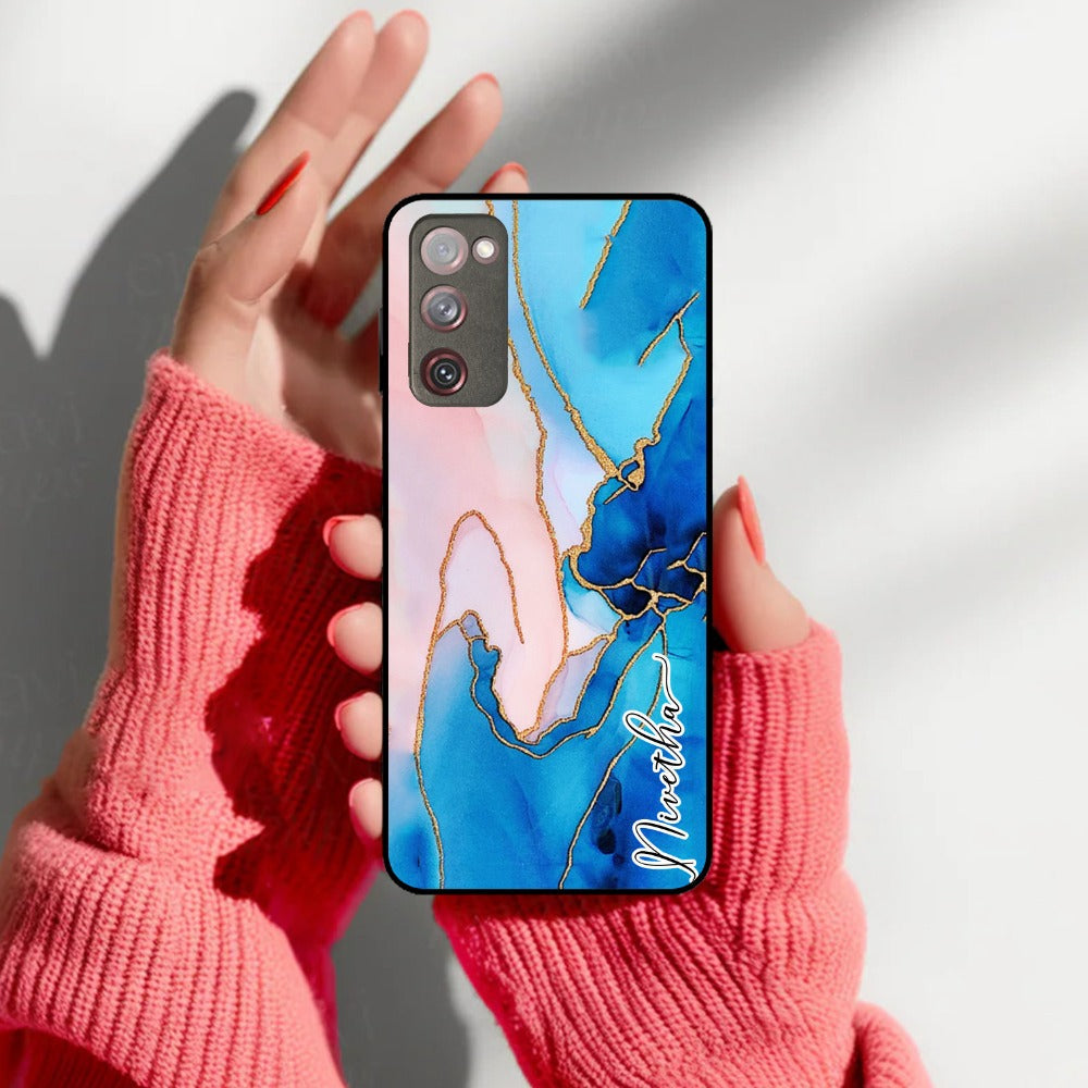 Blue Marble Glossy Metal Case Cover For Samsung