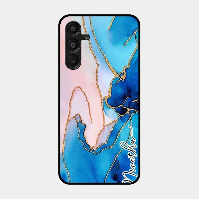 Blue Marble Glossy Metal Case Cover For Samsung Galaxy A16 5G