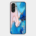 Blue Marble Glossy Metal Case Cover For Samsung Galaxy A17 5G