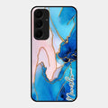 Blue Marble Glossy Metal Case Cover For Samsung Galaxy A35 5G