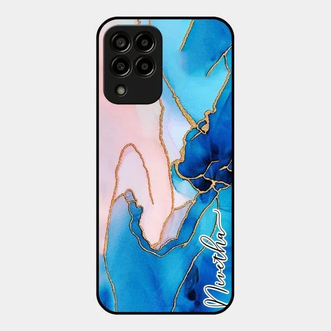 Blue Marble Glossy Metal Case Cover For Samsung Galaxy M33 5G