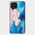 Blue Marble Glossy Metal Case Cover For Samsung Galaxy M53 5G