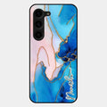 Blue Marble Glossy Metal Case Cover For Samsung Galaxy S23 Plus 5G