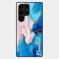 Blue Marble Glossy Metal Case Cover For Samsung Galaxy S23 Ultra 5G