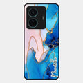 Blue Marble Glossy Metal Case Cover For Vivo T1 Pro 5G